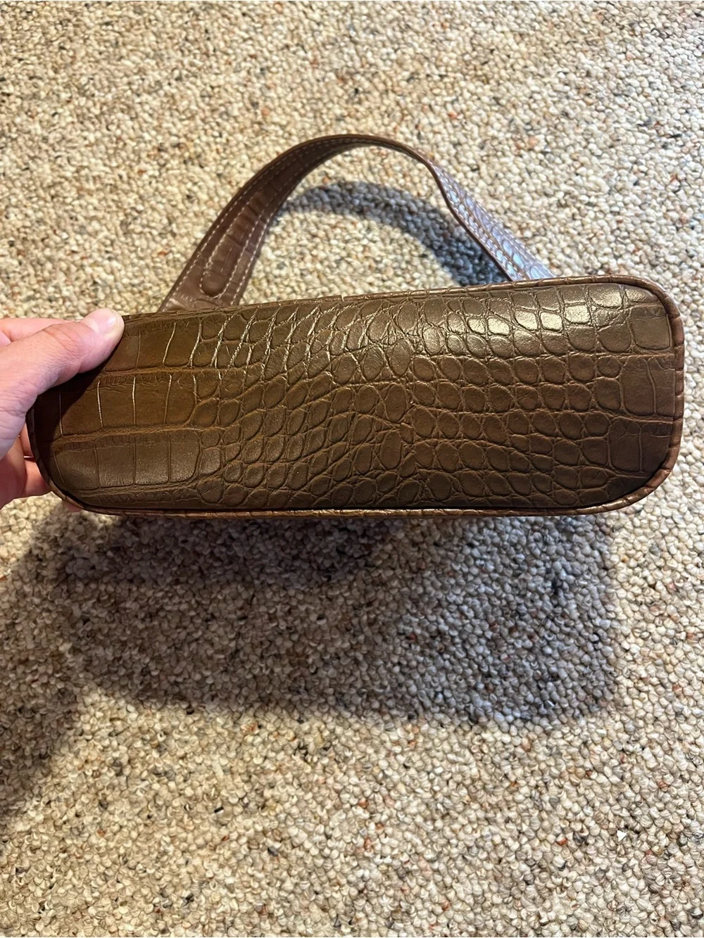 Vintage Y2K Tommy Hilfiger Brown Faux Crocodile Shoulder Bag